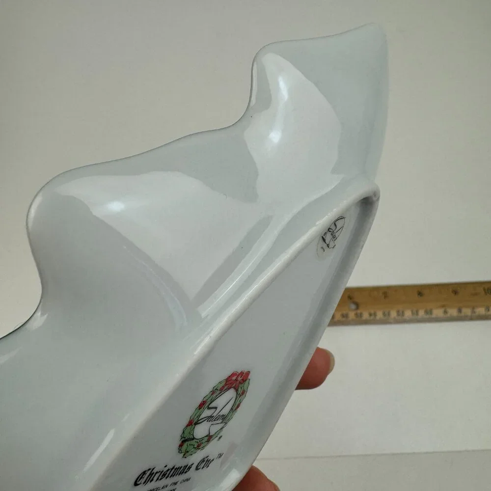 Vtg Christmas Eve Tree Shaped Dish Salem Brand‎ Porcelain Fine China Holiday